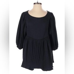FREE PEOPLE black long sleeve beach romper - size XS